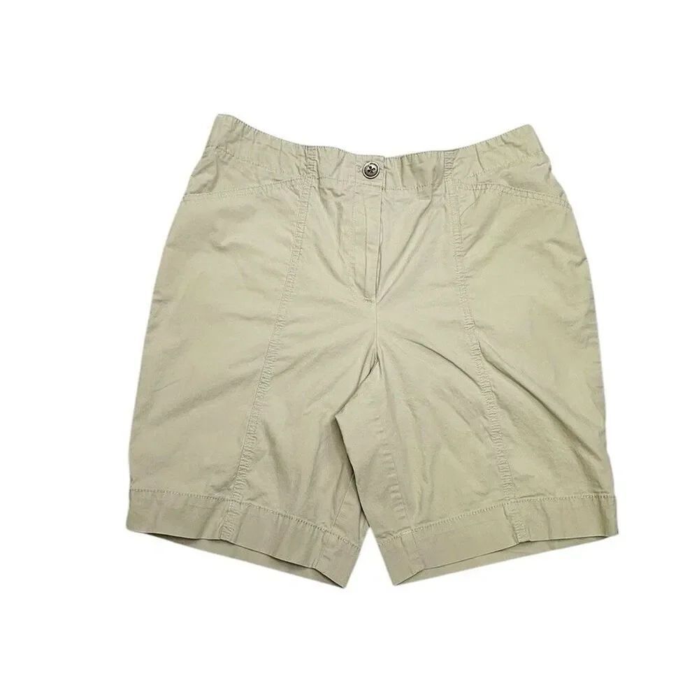 Chico’s High Rise Stretch Khaki 8” Inseam Women’s Bermuda Shorts Size 05 Small 6